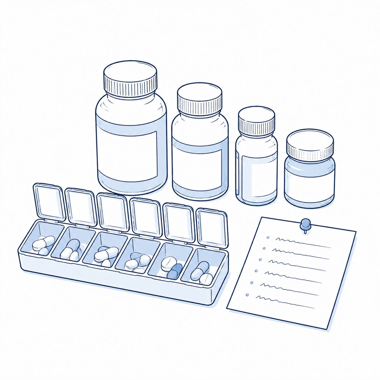 A mast cell protocol: pill organizer, antihistamines, the list on the fridge
