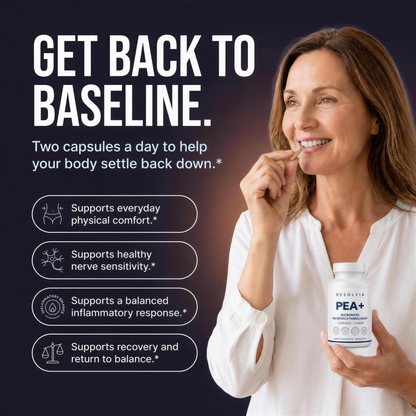 Get back to baseline: two capsules a day to help your body settle back down